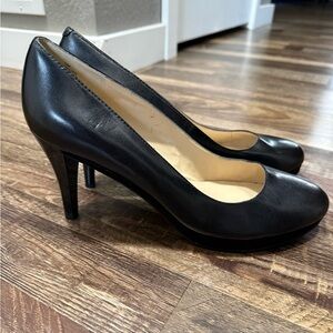 Nine West Black Leather Heels